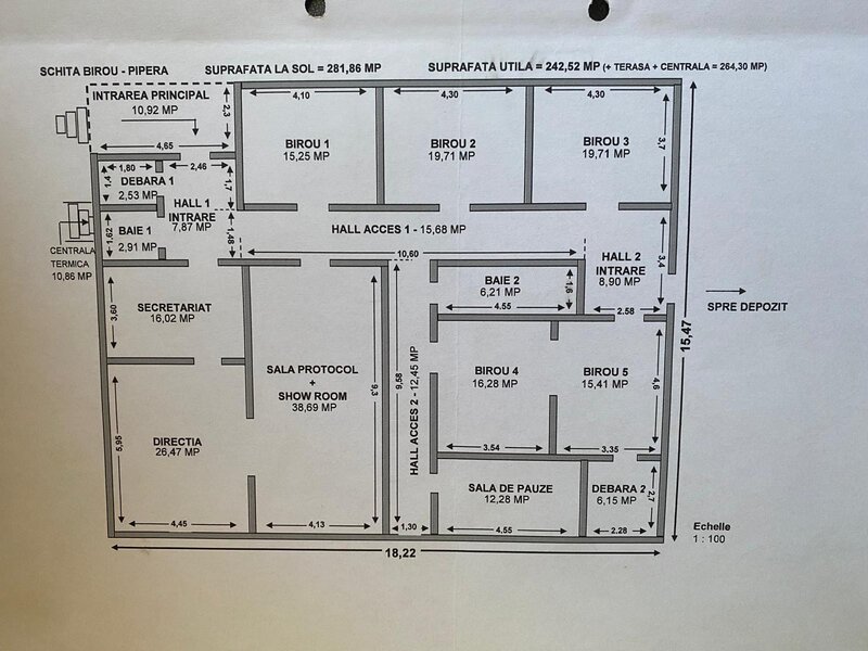 Pipera- Tunari, inchiriere spatiu productie si birouri, teren 5000mp
