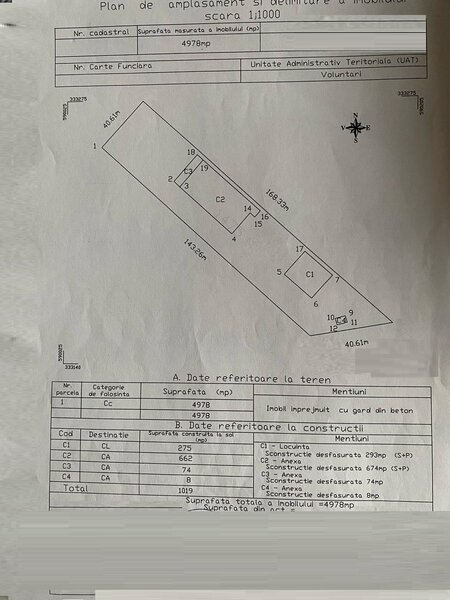 Pipera- Tunari, inchiriere spatiu productie si birouri, teren 5000mp